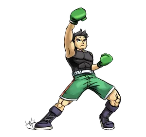 Animated Boxer Victory Pose PNG image