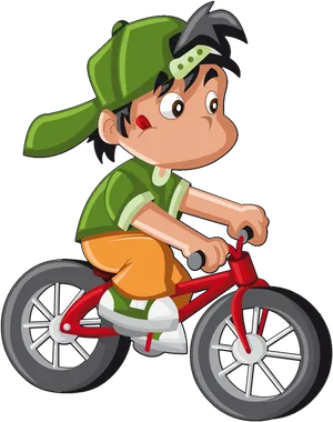 Animated Boy Riding Bicycle PNG image