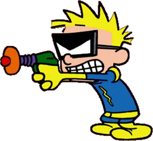 Animated Boy With Ray Gun PNG image