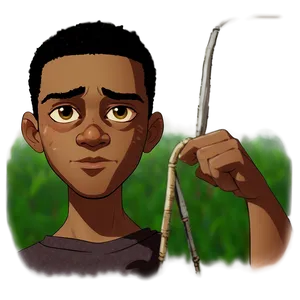 Animated Boy With Sling Portrait PNG