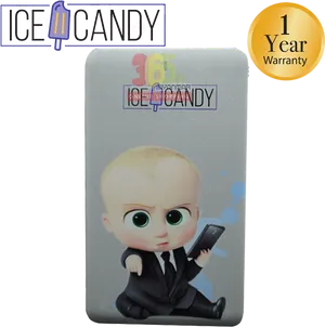 Animated Business Baby Power Bank PNG image