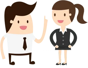 Animated Business Duo PNG image