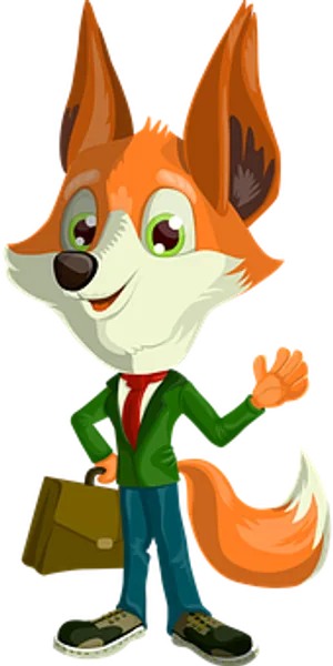 Animated Business Fox PNG image