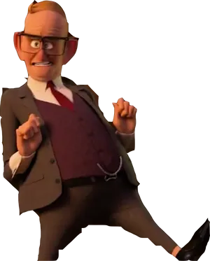 Animated Businessman Character PNG image