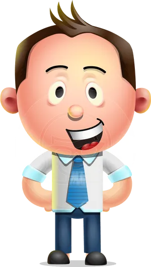 Animated Businessman Character PNG