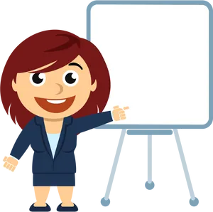 Animated Businesswoman Presentation PNG image