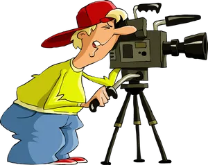 Animated Cameraman Recording PNG
