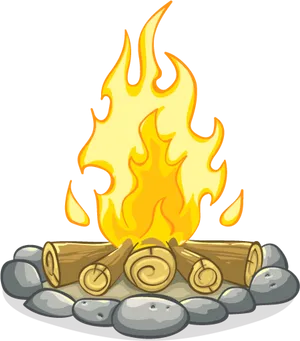 Animated Campfire Illustration PNG image