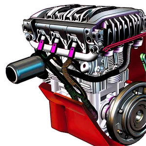 Animated Car Engine Operation PNG Jmb3