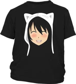 Animated Cat Hoodie Design PNG image