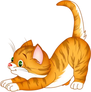 Animated Cat Stretching PNG image