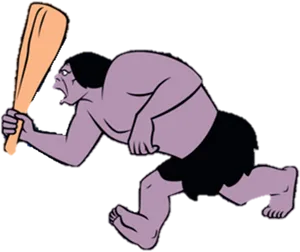 Animated Caveman Running With Club PNG image