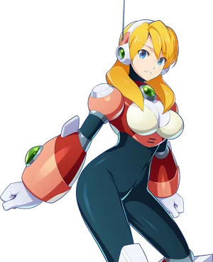 Animated Character Alia Mega Man Series PNG image