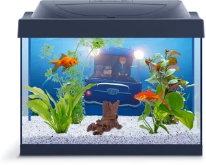 Animated Character Aquarium Scene PNG
