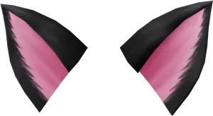 Animated Character Ears Pink Black PNG image