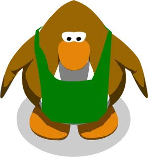 Animated Character Green Bib Overalls PNG image
