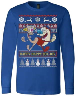 Animated Character Holiday Sweater Blue