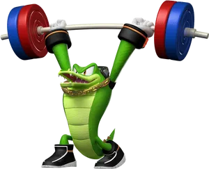 Animated Character Lifting Barbell PNG image