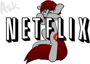Animated Character Parodying Netflix Logo PNG image