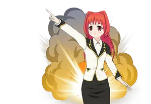 Animated Character Pointing With Explosion Background