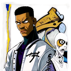 Animated Character Portraitwith Robot PNG