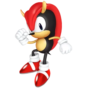 Animated Character Red Black White Posing PNG image