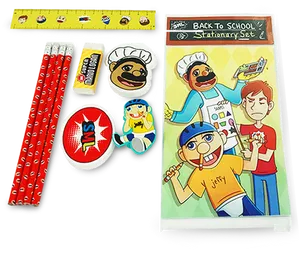 Animated Character Stationery Set PNG image
