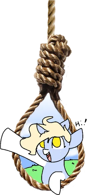 Animated Character Swingingon Noose PNG image