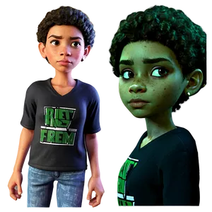 Animated Character Twin Portraits PNG