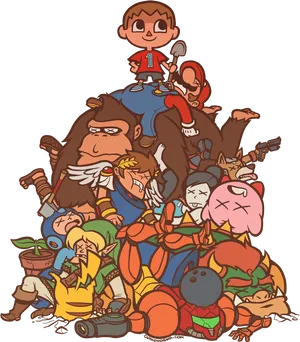 Animated Character Victory Pile Up PNG image