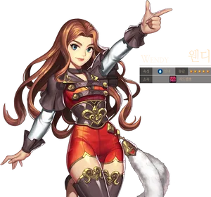 Animated Character Wendy Pointing PNG image