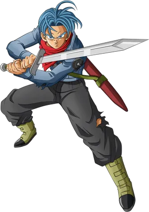 Animated Character With Sword PNG image