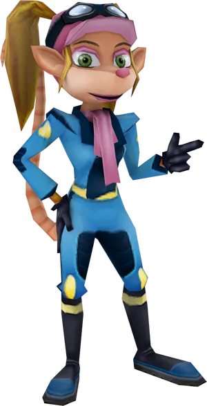 Animated Characterin Blue Outfit PNG
