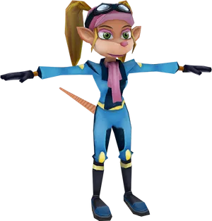 Animated Characterin Blue Suit PNG