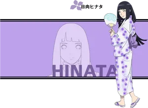 Animated Characterin Kimonowith Fan PNG image
