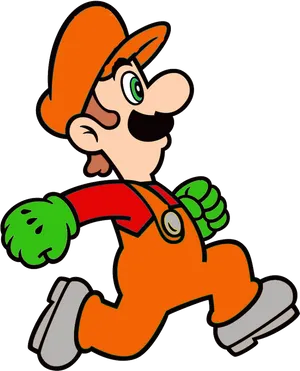 Animated Characterin Orangeand Green PNG image