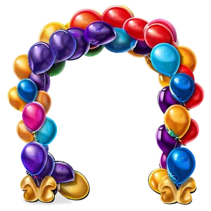 Animated Characters Balloon Arch PNG 06212024