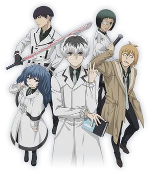 Animated Characters Group Pose PNG