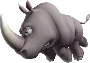 Animated Charging Rhinoceros PNG image