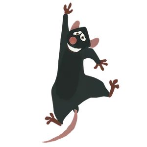 Animated Cheerful Mouse Character PNG image