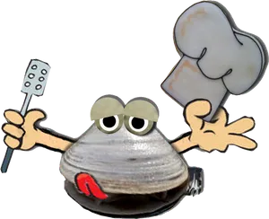 Animated Chef Clam Cartoon PNG image