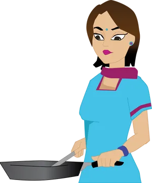 Animated Chef Preparing Meal PNG image