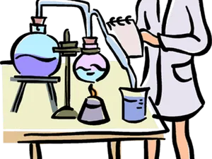 Animated Chemistry Experiment Illustration PNG image