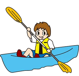 Animated Child Canoeing Cartoon PNG image