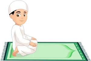 Animated Child Praying Ramadan PNG image