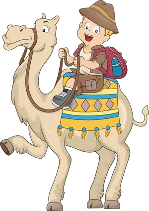 Animated Child Riding Camel