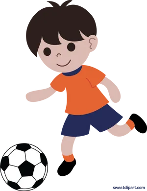 Animated Child Soccer Player