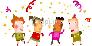 Animated Children Celebration PNG image