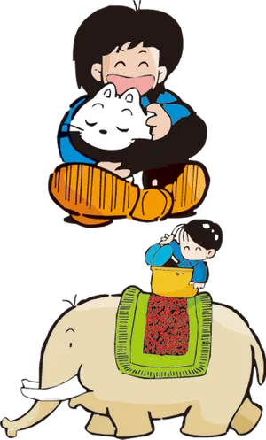 Animated Childrenand Animals PNG