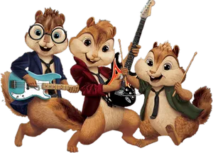 Animated Chipmunk Band PNG image